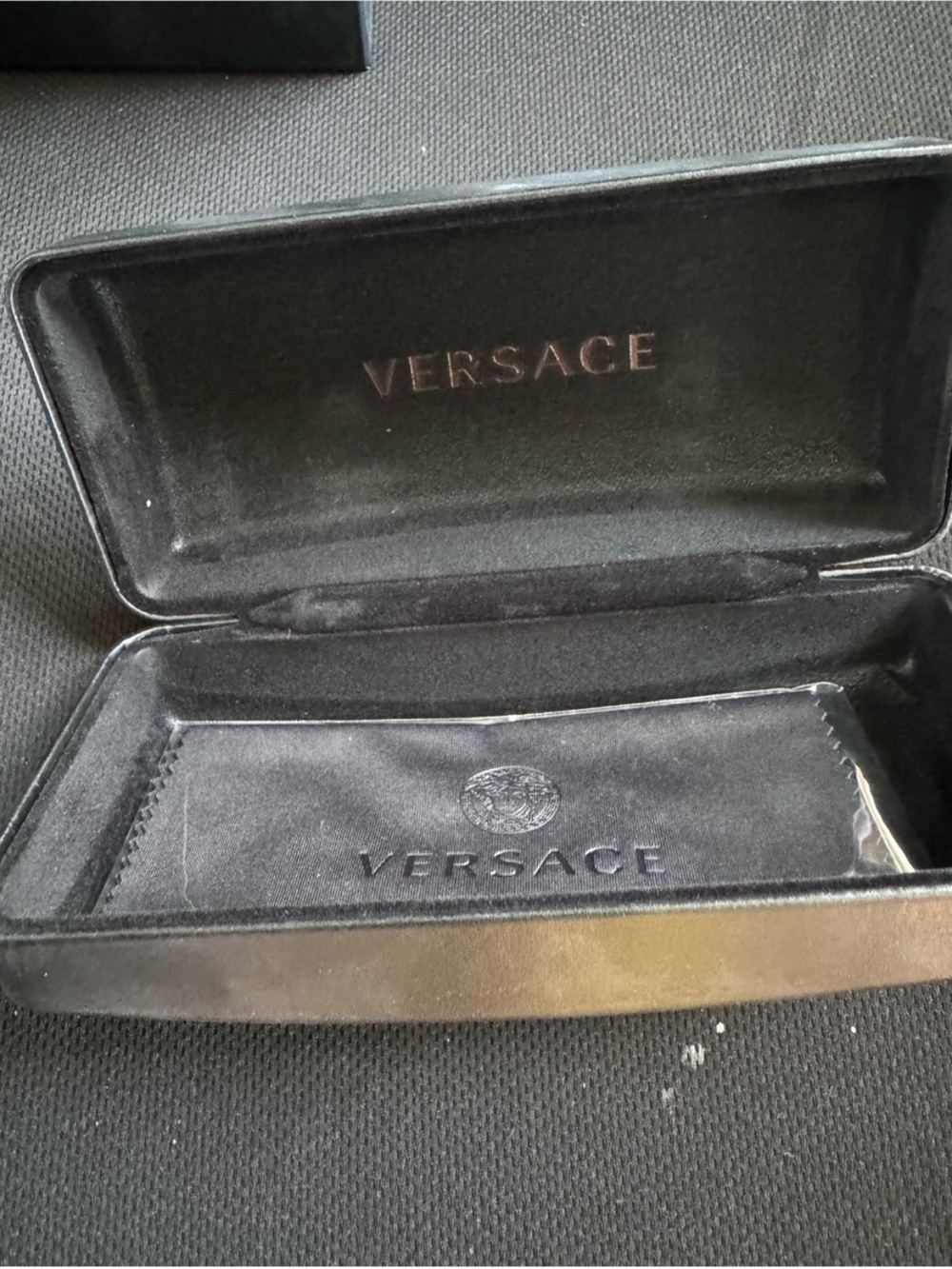NWOT. COA. Versace Black and Gold Round Sunglasses. Full inclusion. - Picture 3 of 16